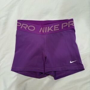 Purple Nike Pro Women's 3” Shorts